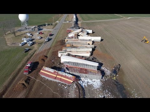 Cleanup underway in Kentucky after train derails, sparking chemical fire
