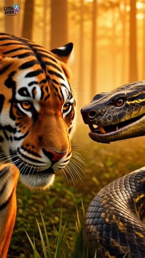 Tiger vs Snake – Who Rules the Jungle?🐅🔥#SnakeVsTiger #JungleKing #WildlifeDrama # #AnimalBattle