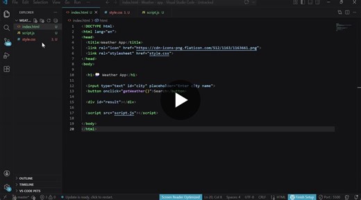 API Integration Project: Live Weather App with JavaScript | Poojitha Giduthoori posted on the topic | LinkedIn