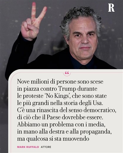 Ruffalo: "C’è speranza contro Trump, la gente scende in piazza ma servono leader dem più forti”