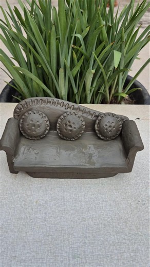 Mini Sofa Set Making With Clay #shorts