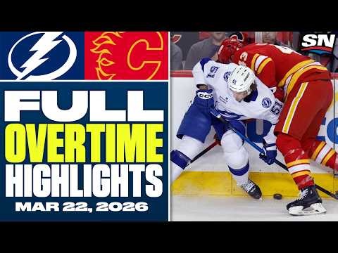 Tampa Bay Lightning at Calgary Flames | FULL Overtime Highlights - March 22, 2026