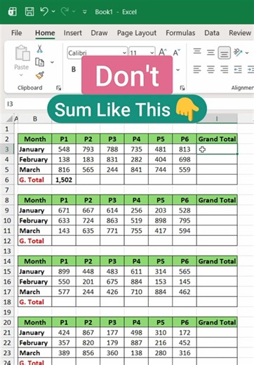Excel data summation havk you need to know! #excel #exceltips #exceltutorial #LearnOnTikTok #dataanalytics