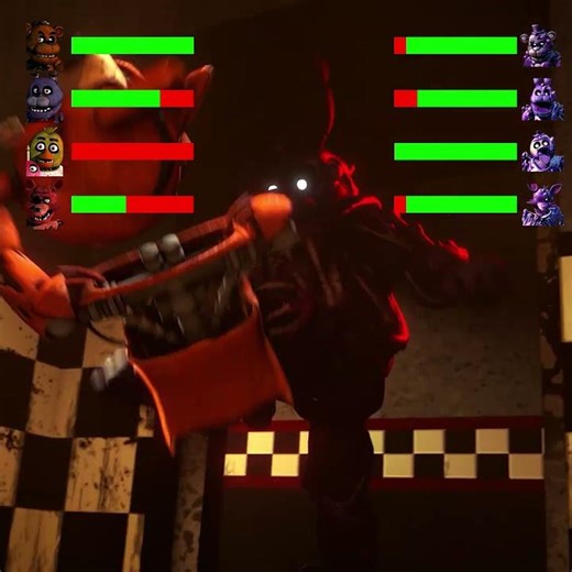 Toxic Bonnie destroys Foxy FNAF Fight with Healthbars