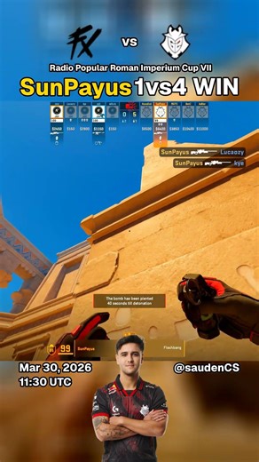 SunPayus - 1vs4 WIN | Fluxo vs G2 | Anubis | Mar 30, 2026