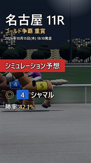 【名古屋11R】ゴールド争覇 重賞 ◎4 シャマル｜シミュレーション予想 2026年10月15日(木) #shorts