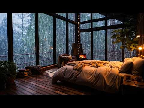 Sounds Rain and Thunder on Window No Ads - Intense Rainstorm Sounds for Deep Sleep, Stress Relief