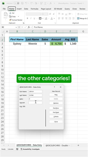 Data entry form Learn how to automate your data entry in excel using the data entry form #workhacks #corporate #spreadsheets #accounting #exceltips | LEARN MORE
