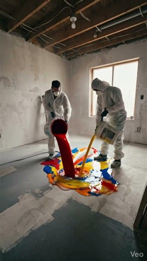 THE CRAZIEST EPOXY FLOOR TRANSFORMATION 😳✨ #epoxyresin #diy #home