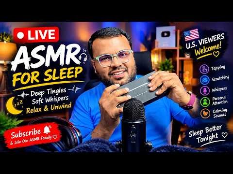 🇺🇸 LIVE ASMR for DEEP SLEEP 😴💤 Fall Asleep Fast | Deep Tingles & Soft Whispers 🎧