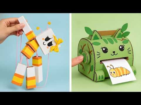 📦 段ボールといろいろな素材で作る！✨🩷 ハンドメイド＆DIYアイデア集