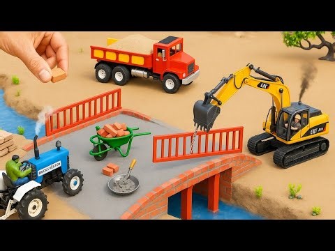 DIY Mini Tractor Builds a Strong Brick and Concrete Bridge for Trucks After a Crocodile Destroyed It
