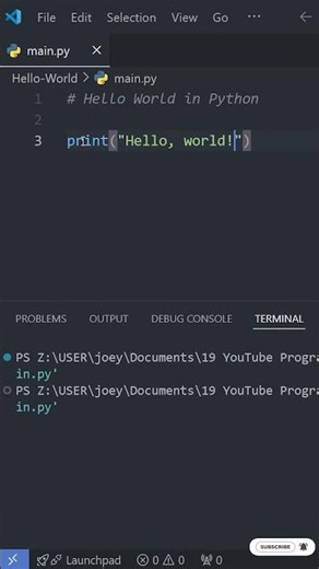🐍 Your FIRST Python Program in Seconds! 🤯 #Shorts