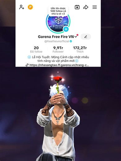 Mong 10 triệu follow trước 2025 cho Free Fire!