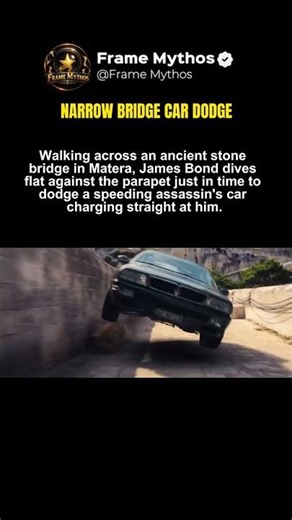 James Bond Dodged A Speeding Car On A Narrow Bridge 😱🚗 No Time to Die
