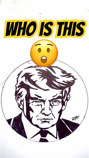 How to Draw shadow Drawing Donald Trump #shorts