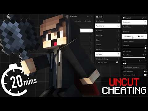 20+ MINUTES UNCUT CHEATING ON MCPVP 1.21 (MACE, CRYSTAL & SWORD PVP) WITH VAPE V4 + CONFIG