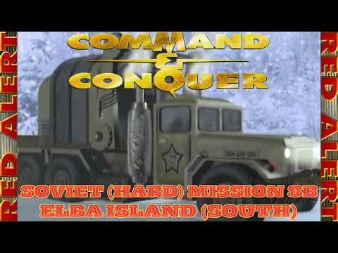 Command And Conquer Red Alert Campaign Soviet Mission 8B (Elba Island South) Hard RTS Gameplay