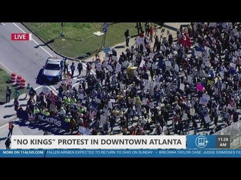 Start of 'No Kings' protest march in Atlanta