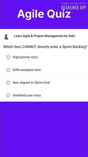 Which item CANNOT directly enter a Sprint Backlog?| Agile | Scrum | Sprint | Sprint Planning | Event