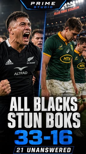 🔥 ALL BLACKS STUN SPRINGBOKS — 33–16 AT ELLIS PARK