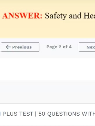 OSHA BASIC ORIENTATION PLUS TEST | 50 QUESTIONS WITH 100% CORRECT ANSWERS | VERIFIED | UPDATED Question 1: What is Fall Protection? CORRECT ANSWER: a system designed to minimize injury from falling when the work height is 6 feet or greater Question 2: What is OSHA? CORRECT ANSWER: Occupational Safety & Health Administration Question 3: Which of the following is a key element to recognizing hazards - Hazard Prevention and Control? CORRECT ANSWER: Hazard Prevention and Control OSHA BASIC ORIENTATI