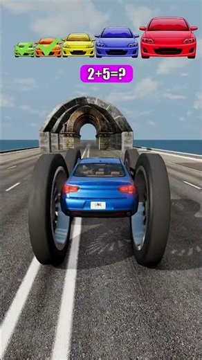 Big & Small Cars Vs Rock Tunnel - BeamNG.Drive