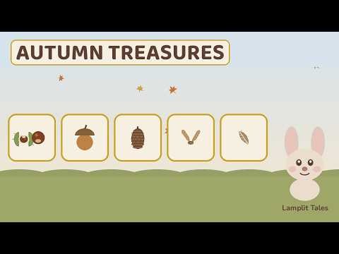 Autumn Treasures — Conker, Acorn, Pine Cone, Helicopter Seed, Feather | Soft Learning for Kids