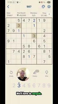 Sudoku Daily Challenge - Purely Logic and Elimination (LBR)- 2.May.26 #sudoku #education #relaxation