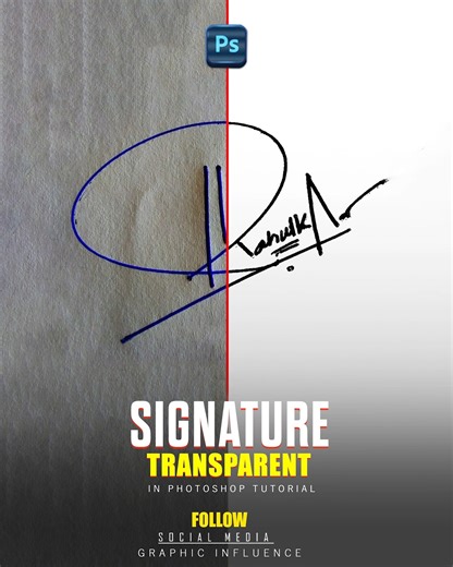 How to remove signature transparent from any image in adobe photoshop #graphicinfluence | Graphic Influence