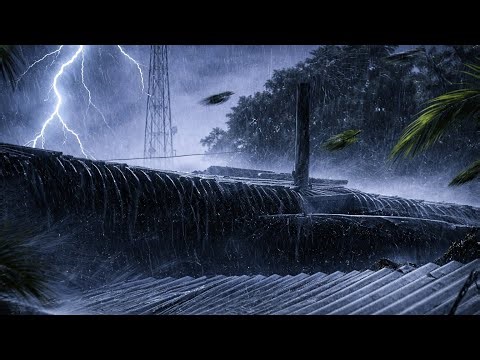 Heavy Stormy Night with Torrential Rainstorm & Very Huge Thunder ⚡⛈ Thunderstorm Sounds for Sleeping