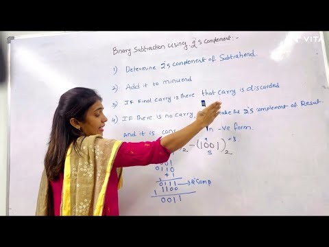 Binary subtraction using 2’s complement #digitalelectronics #digitallogicdesign #education #btech 