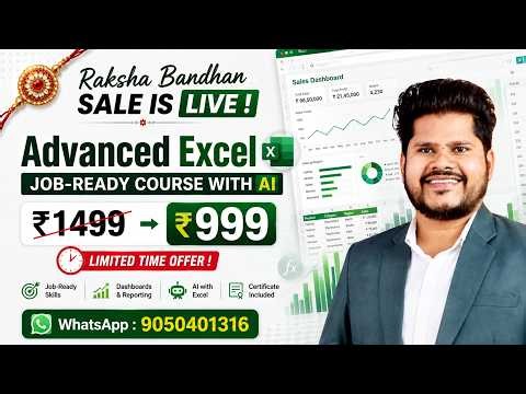 Master Advanced Excel from Zero to Professional — Now at Just ₹999!