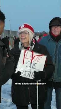 Protesters line up early after deadly ICE shooting