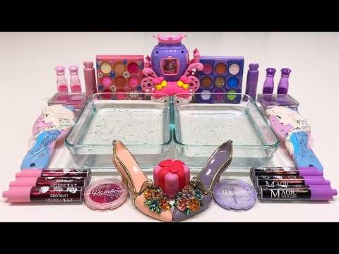 Mixing Eyeshadow Into Clear Slime – Relaxing Glossy ASMR Fun #237