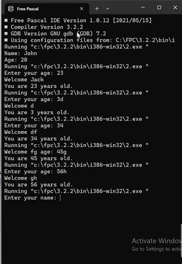 User Input in Pascal