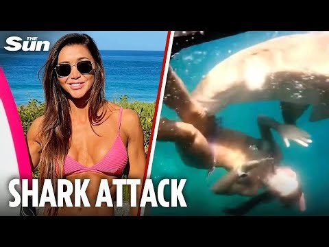 Terrifying moment shark mauls woman as she snorkels in Atlantic near Brazil