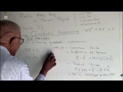 22.1.8 Quadratic Expressions | Factorisation