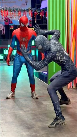 Venom was hilariously scared of Spider-Man😂#spiderman