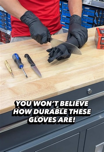 Don’t let “disposable” fool you. 💪 Hardy Nitrile Gloves deliver serious durability and tear resistance for tough jobs. Available in 5 mil, 7 mil, 9 mil, and 13 mil. Find them at your local #HarborFreight.
