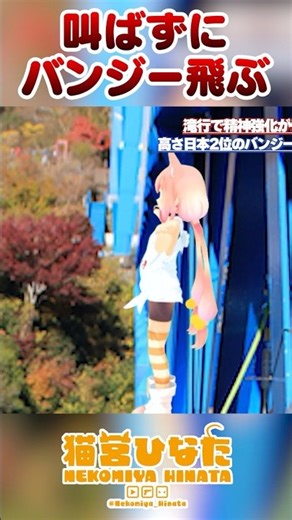 絶叫禁止でバンジー飛べるか挑戦した結果…！ #vtuber #猫宮ひなた #絶叫 #切り抜き