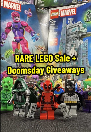 HUGE LEGO DC and MARVEL Sale with Giveaways and One Dollar Starts! 🎉 10/17 at 5pm CST - see you there! Sign up at my profile 🔗 for $15 FREE to spend if you’re new to Whatnot! The LEGO Avengers: Doomaday set giveaways will be a BUYERS GIVEAWAY, meaning you’ll meet to purchase at least (1) item before the giveaway runs at the end of the night. You can also fill out a form for free instead. It will be USA only, but all other items are available for international shipping. The LEGO Retro Video Gam