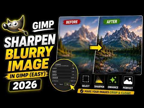 How To SHARPEN Blurry Image In GIMP (EASY) – 2026 Tutorial