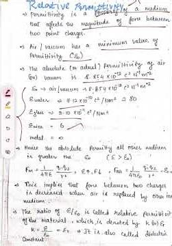 Class 12 Physics| Ch. 01 Electric charges and fields|Relative Permittivity