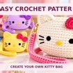 Kitty Bow Mini Bag Crochet Pattern PDF, Cat Crossbody Purse, Easy Crochet Tutorial, Digital Download, DIY Gift