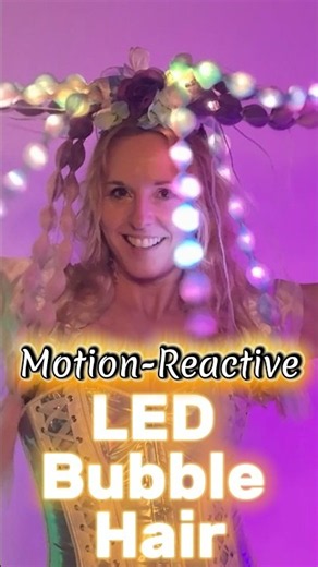 LED Bubble Hair with Motion-Reactive Rain Effects | CircuitPython Wearable Tutorial #adafruit