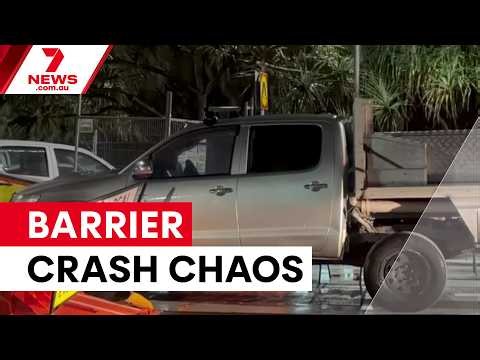 Driver crashes into Gold Coast 500 barrier | 7NEWS