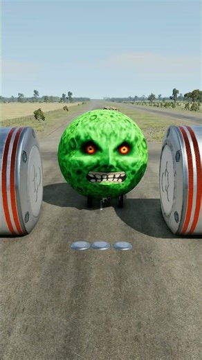 Long Colourful Capsule Buses vs Hydraulic Crush - BeamNG.Drive