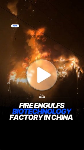 A major fire broke out at a biotechnology company in northern China, sending towering flames and thick smoke around a high-rise factory building. The fire erupted at Guoxu Biotechnology Company in Fuping County, Baoding City, Hebei Province. The video shows the multi-story industrial building fully engulfed in flames, with heavy black smoke billowing into the sky. Local fire authorities said the blaze was caused by the ignition of insulation materials inside the factory. Firefighters extinguishe