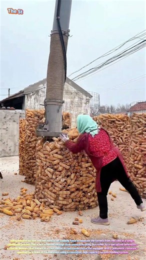 Satisfying Heavy Machinery: Watch a Giant Vacuum Suck Corn Cobs into a Mountain of Golden Kernels! 🌽